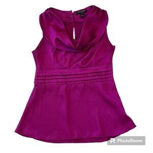 Banana Republic Purple Cowl Neck Sleeveless Top 0P
